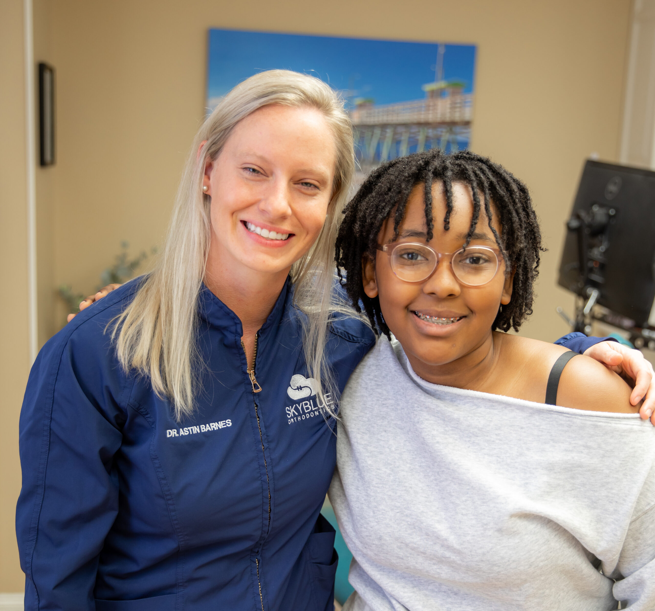 metal braces on plastic model